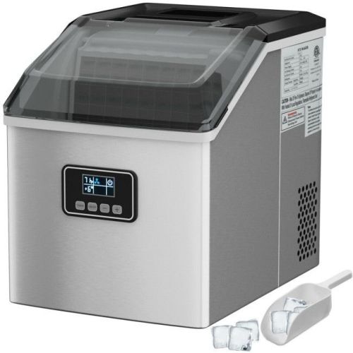 48 Lbs Stainless Self-Clean Ice Maker with LCD Display 48 Lbs Stainless Self-Clean Ice Maker with LCD Display