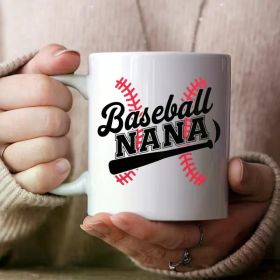 1pc, 11oz Ceramic Coffee Mug, Nana White Design, Versatile Drinkware for All Seasons, Thoughtful Gift for Friends and