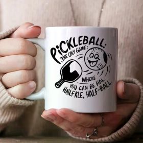 1pc Pickleball enthusiast White Coffee Mug, 11oz Ceramic Cup, Stylish and Functional Drinkware, Perfect for Summer