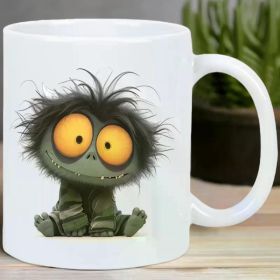 1pc Cartoon Character Ceramic Coffee Mug, Reusable, Insulated, Hand-Wash Only, Multipurpose Drinkware for