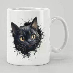 1pc WhimsyCat 11oz Ceramic Coffee Mug, Novelty Cat Design, Durable and Charming Drinkware, Ideal Gift for Cat