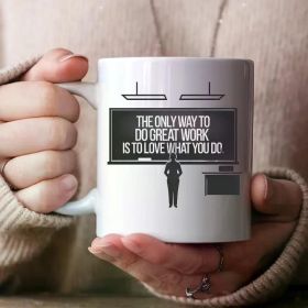 1pc Happy Teachers' Day White Coffee Mug, 11oz Ceramic Cup, Versatile Drinkware for All Seasons, Great for Everyday