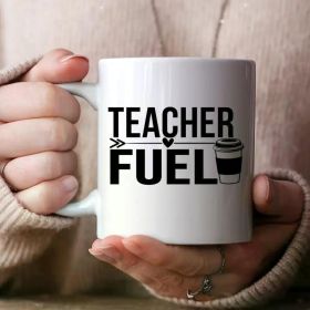 1pc, Happy Teachers' Day White Coffee Mug, 11Oz Ceramic Coffee Mug, Gigi Water Cup, Summer Winter Drinkware, (Color: White)