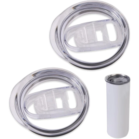 20oz Skinny Tumbler Lid, 2 Pack Replacement Lids Compatible Compatible With Hogg Tumblers, Straw Friendly, BPA Free (Color: White)